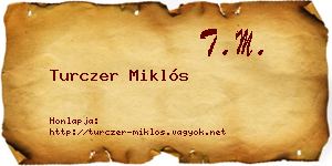 Turczer Miklós névjegykártya